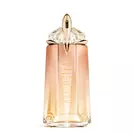 Mugler Alien Goddess Supra Florale Eau de Parfum in peach and gold talisman-shaped bottle on white background