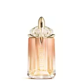 Mugler Alien Goddess Supra Florale Eau de Parfum in peach and gold talisman-shaped bottle on white background